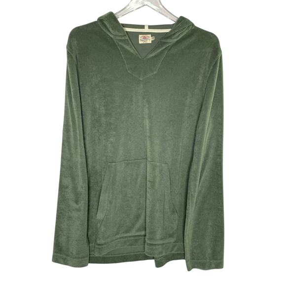Faherty M Mens Cabana Baja Hoodie In Green Pull Over Fleece - Picture 2 of 10